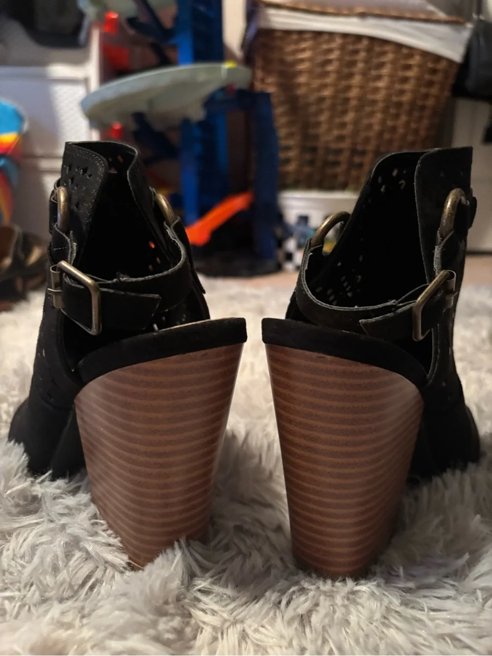 JustFab black peep
